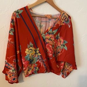 Red Floral blouse